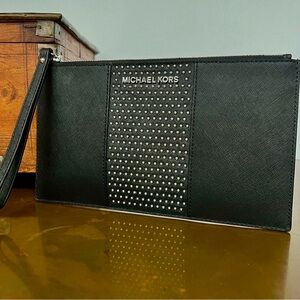 MICHAEL Michael Kors Black Studded Wristlet